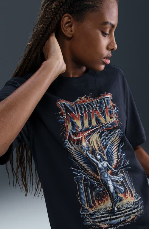Nike Essential Cotton Graphic Print T-shirt In Black