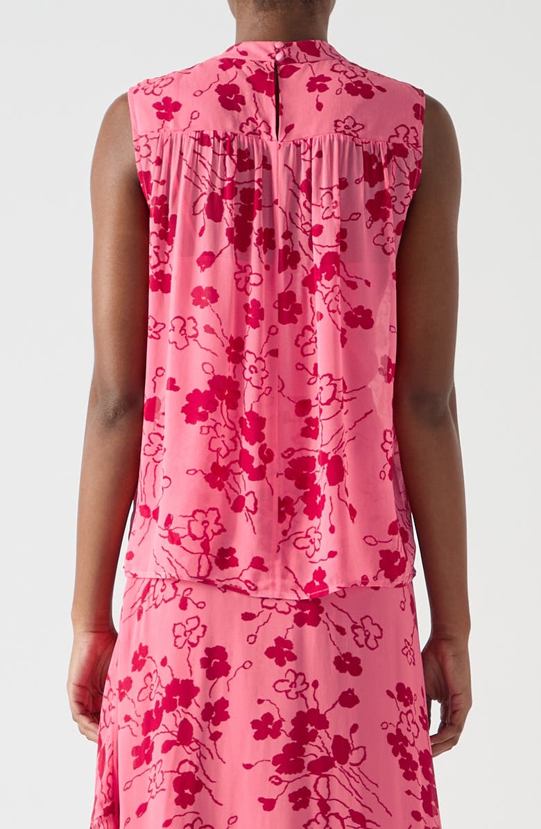 LK Bennett Rhoda Floral Georgette Top, Alternate, color, Pink