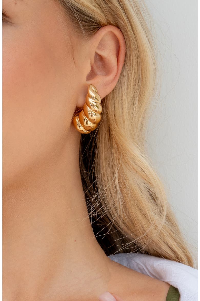 Bobine Twist Stud Earrings, Alternate, color, GOLD