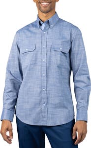 TailorByrd Signature Cotton Chambray Button-Down Shirt