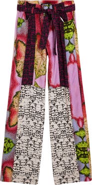 Desigual Mix Print Straight Leg Pants