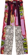 Desigual Mix Print Straight Leg Pants