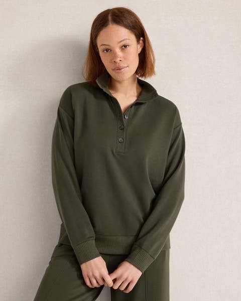 Fleece Johnny Collar Henley