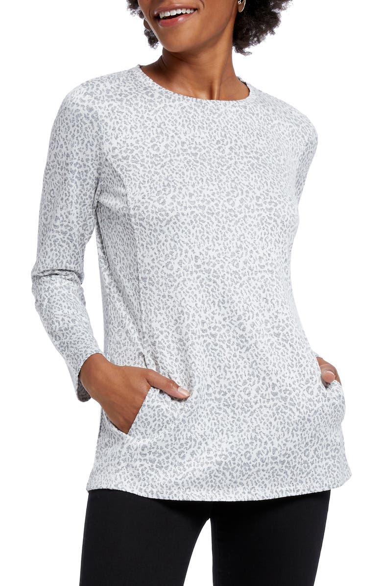 NIC+ZOE Leo Leopard Print Long Sleeve Top, Main, color,