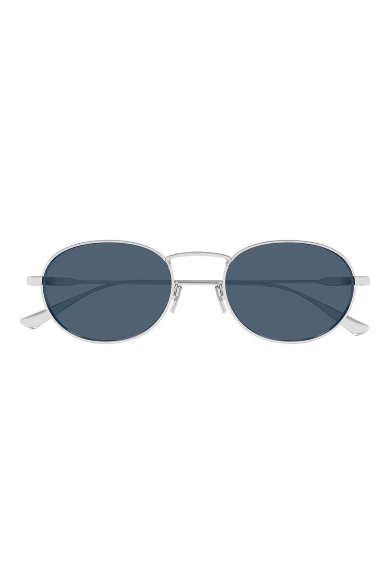 52mm Round Sunglasses, Main, color, SILVER