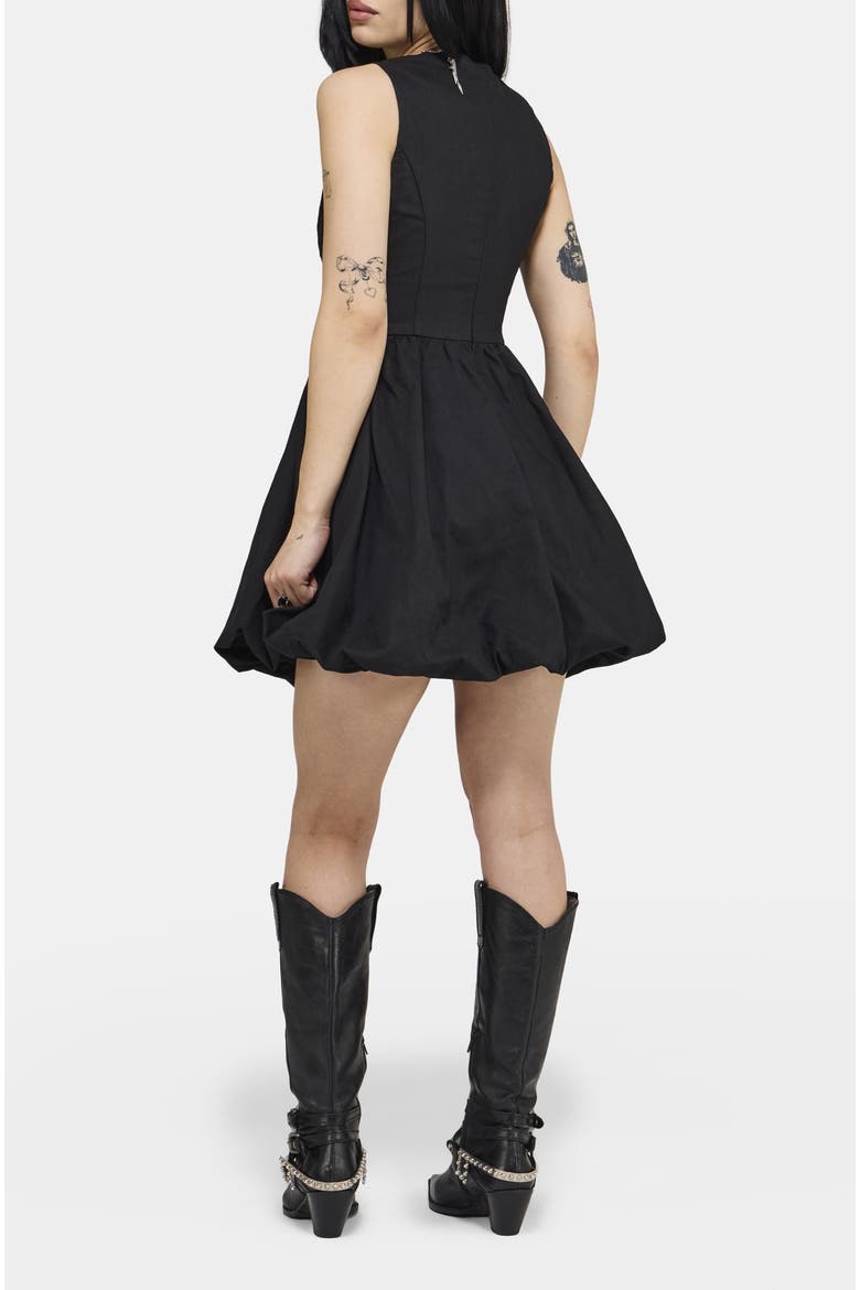 Ailis Balloon Hem Mini Dress, Alternate, color, Black