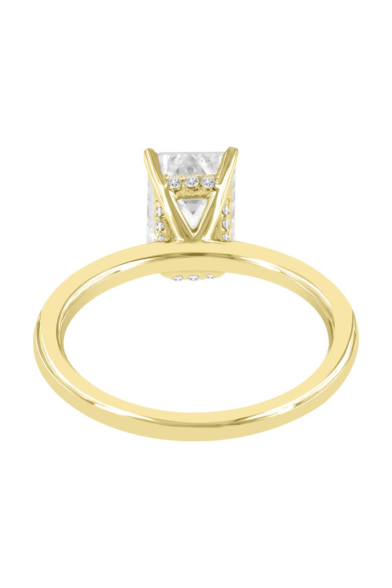 Delphine 14K Yellow Gold Emerald Cut Lab Grown Diamond Hidden Halo Engagement Ring - 2.1 ct, Alternate, color, 14K Yellow Gold