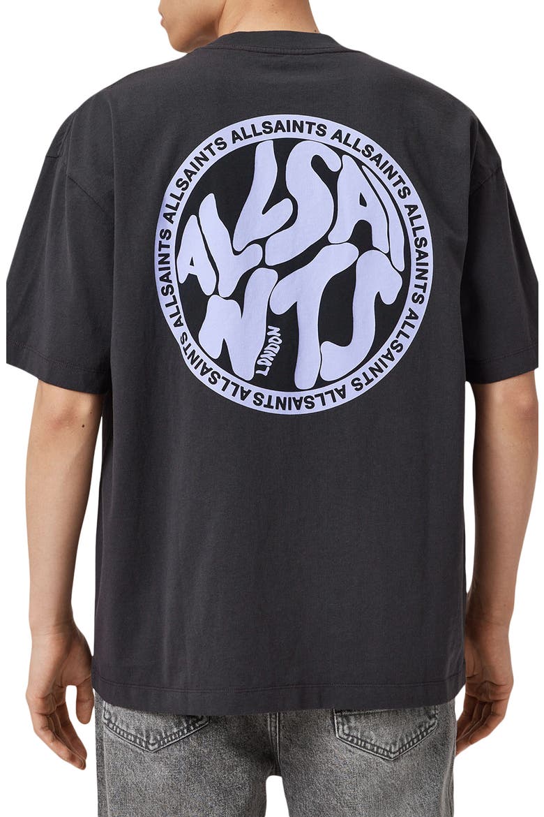 Distortion Graphic T-Shirt, Alternate, color, JET BLACK/ PURPLE
