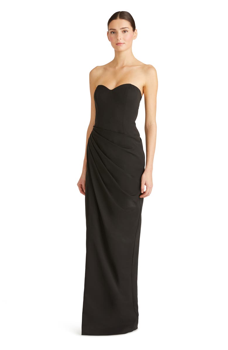 ML Monique Lhuillier Talia Strapless Gown, Alternate, color, Black