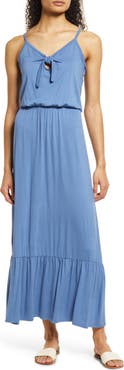 Loveappella Tie Front Maxi Sundress
