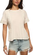 Lucky Brand Lace Trim Peplum T-Shirt