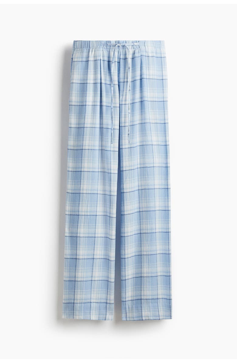 H&M Pull-on Trousers, Main, color, Light Blue/Plaid