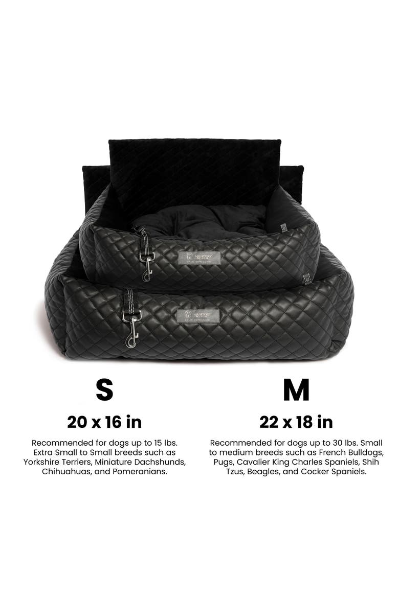 Dog Car Seat in Jet Black Vegan Leather, Alternate, color, Black