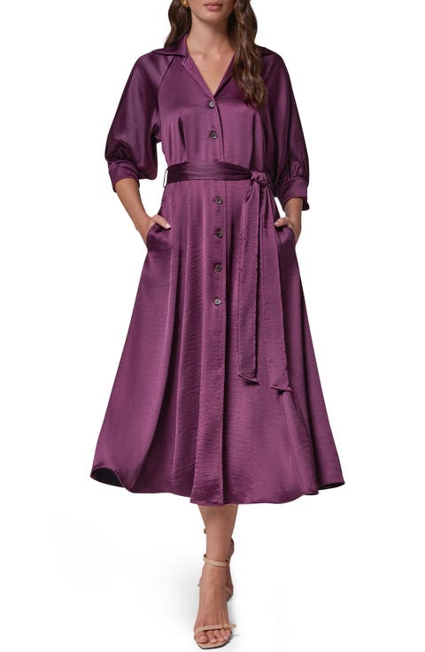 Satin Midi Shirtdress
