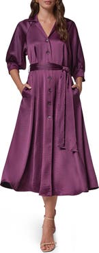 Donna Karan New York Satin Midi Shirtdress