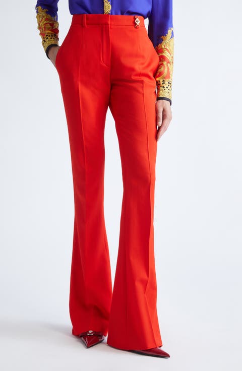 Stretch Wool Gabardine Flare Pants