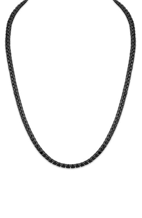 Men's Black Spinel Tennis Necklace