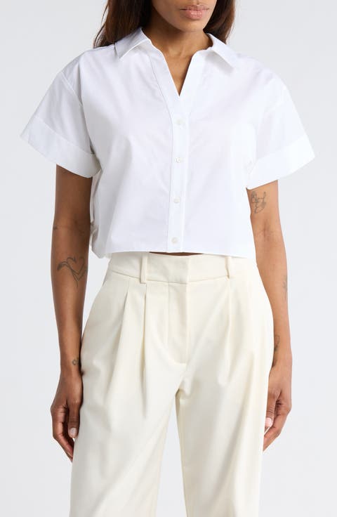 Forever & Always Crop Button-Up Shirt