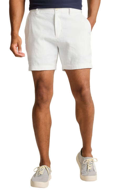 Beach Coast 7-Inch Flat Front Linen & Cotton Shorts (Regular & Big)