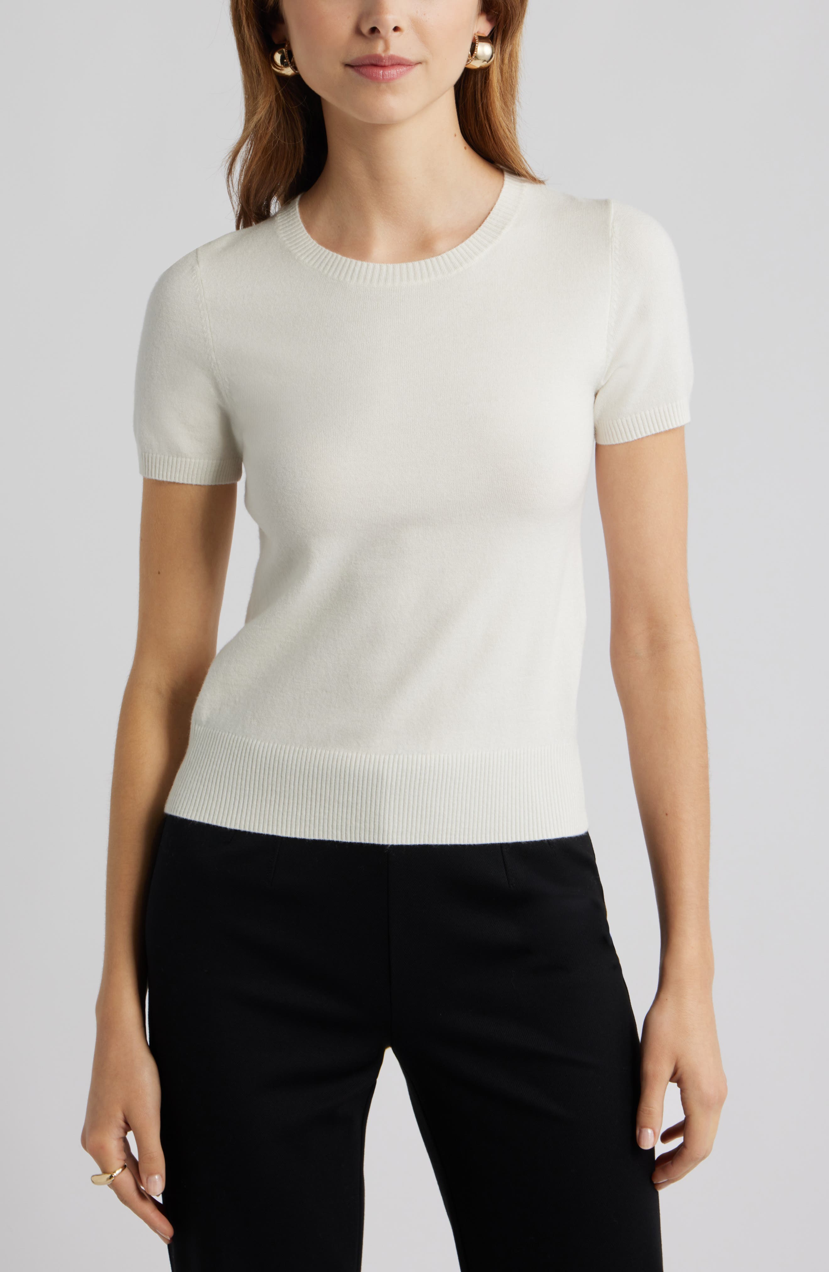 Fitted Short Sleeve Sweater - image 5