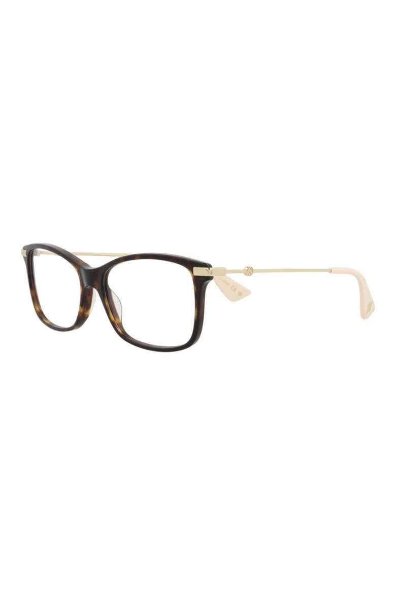 54mm Square Optical Glasses, Alternate, color, HAVANA GOLD TRANSPARENT