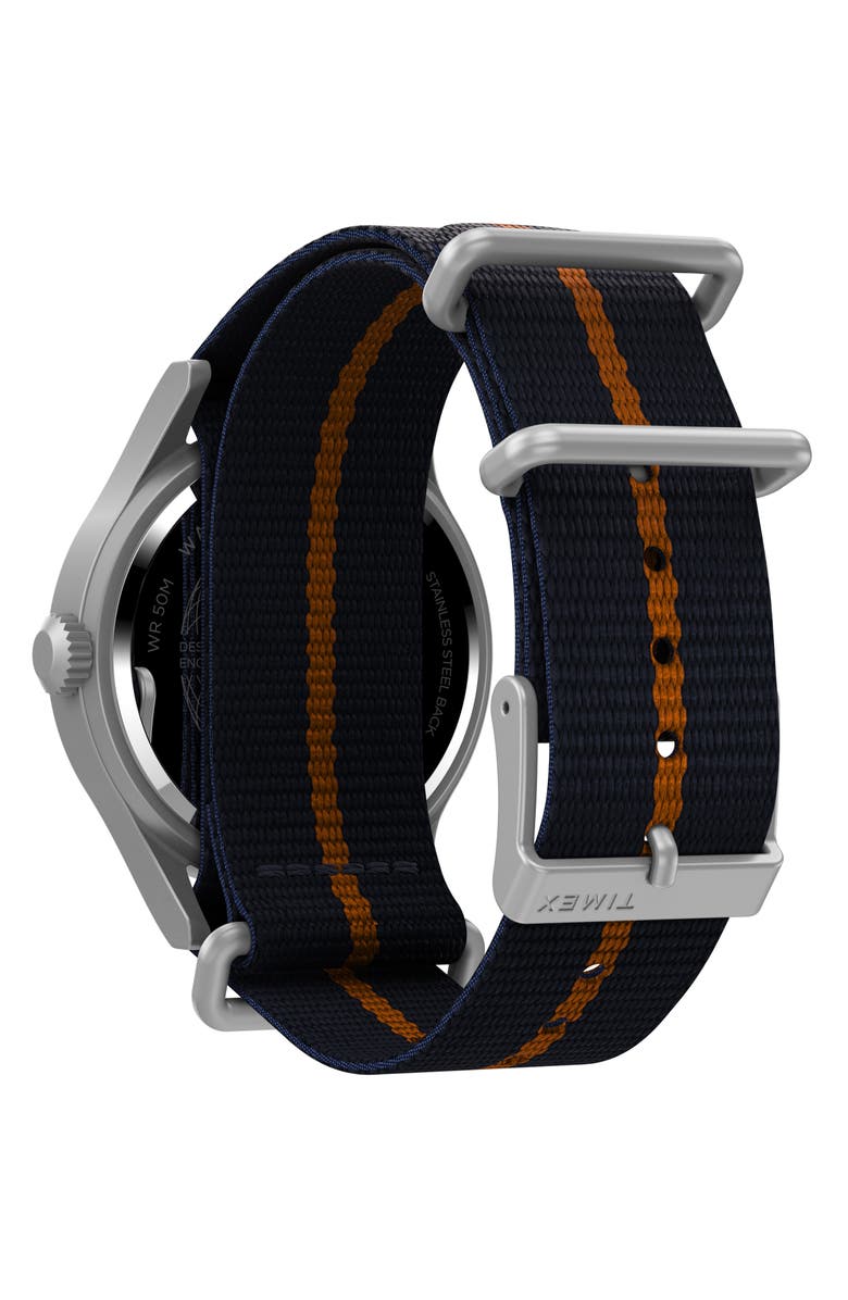 Timex<sup>®</sup> Expedition Sierra Webbing Strap Watch, 40mm, Alternate, color, Silver/ White/ Blue
