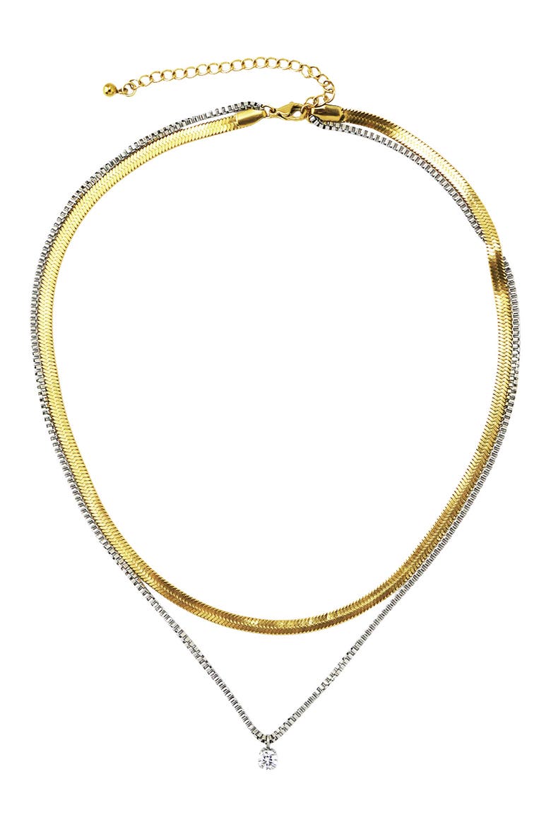 Aire Layered Necklace, Main, color, GOLD