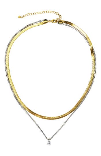 Rebl Gender Inclusive Layered Necklace In Gold