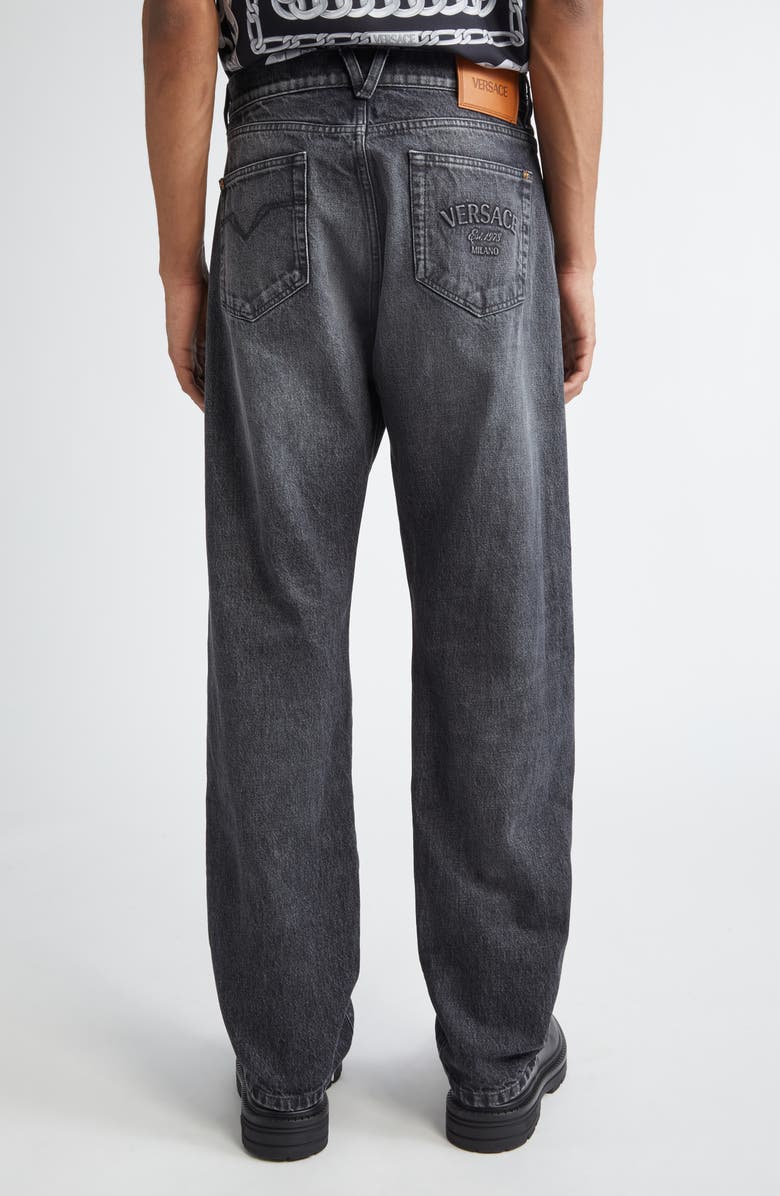 Versace Stonewashed Straight Leg Jeans, Alternate, color,