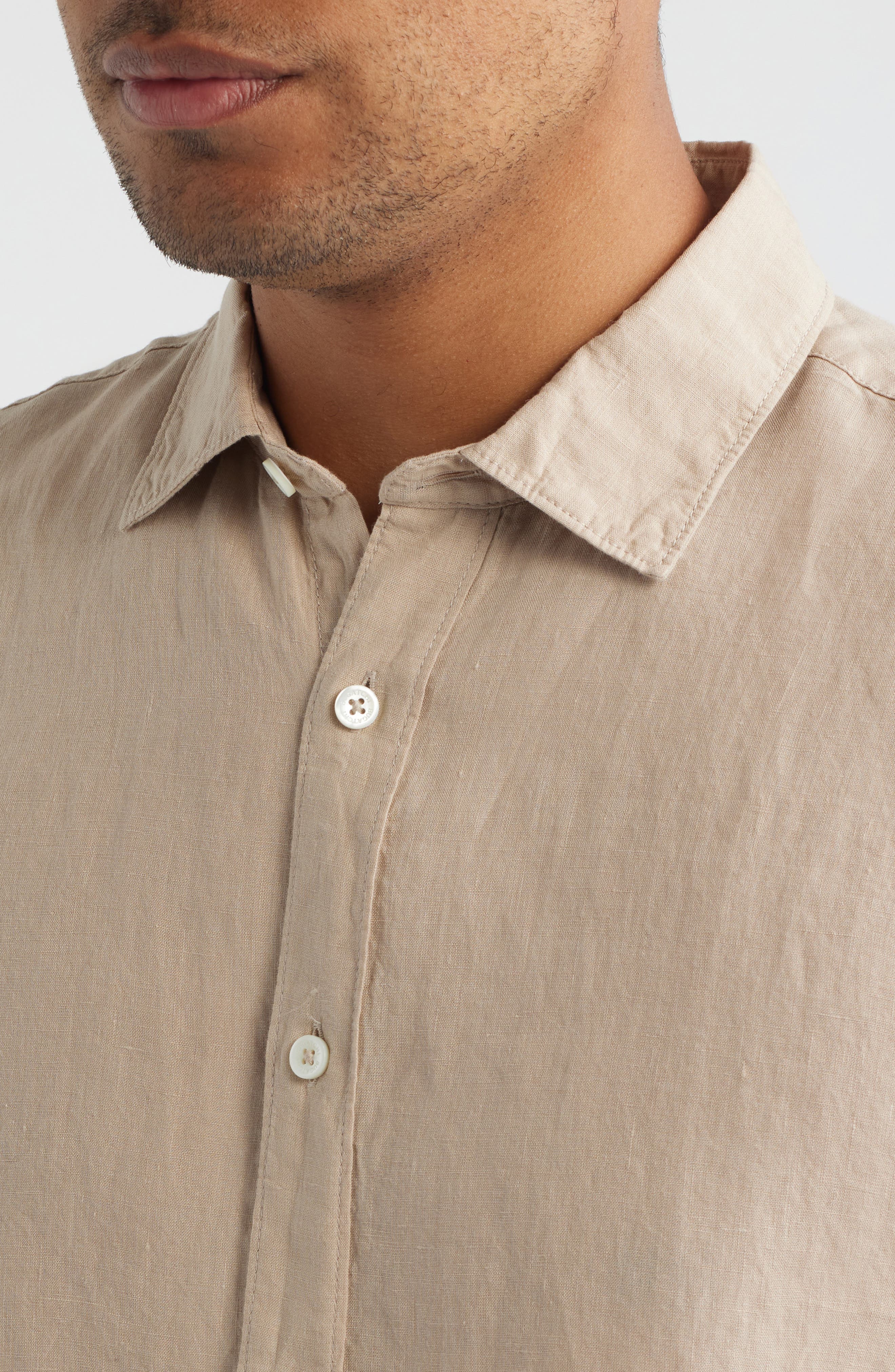 Orson Shaped Fit Short Sleeve Linen Button-Up Shirt - image 4