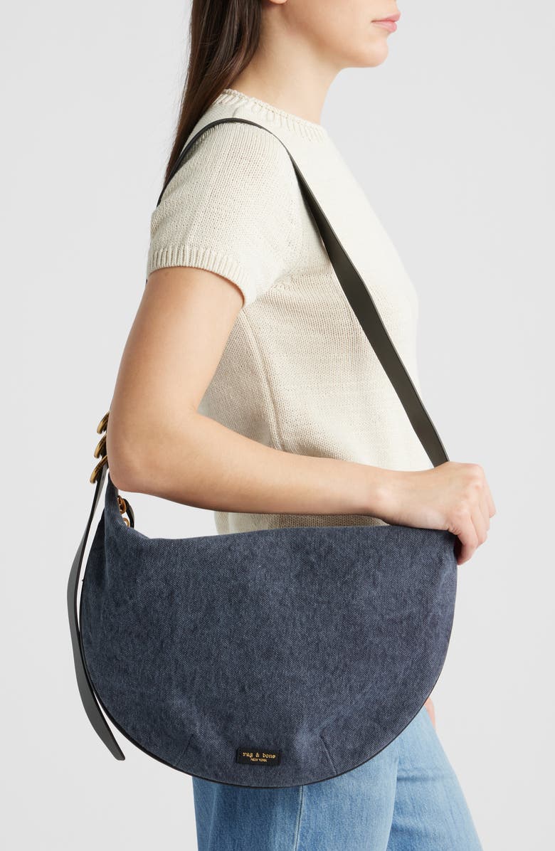 rag & bone Medium Mercer Hobo Bag, Alternate, color, Midnight