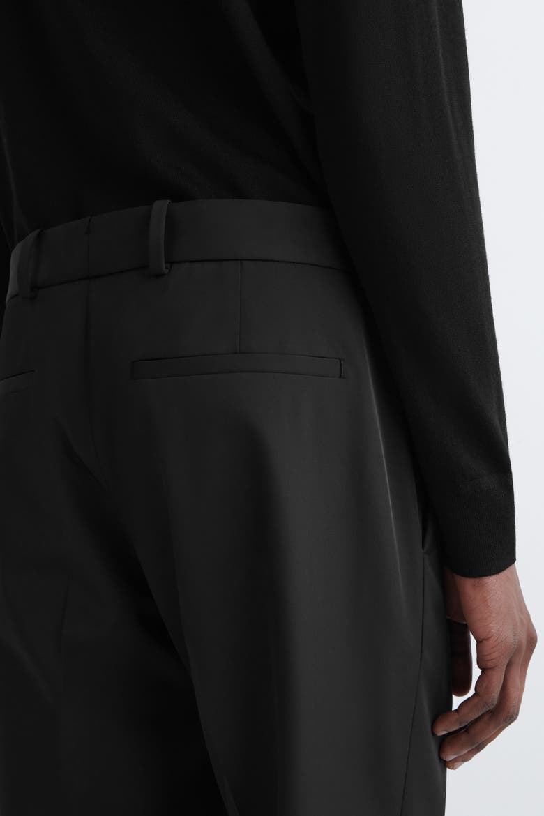 Tech-Twill Slim-Fit Straight-Leg Pants, Alternate, color, BLACK