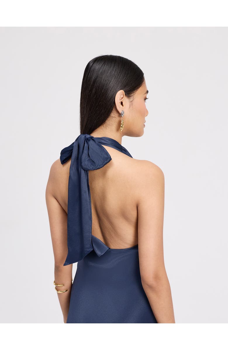 Ghost London Elara Cowl Front Satin Maxi Dress, Alternate, color, Navy