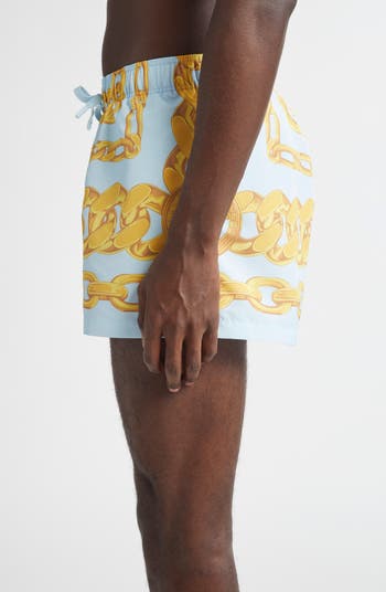Medusa Chain Print Swim Trunks