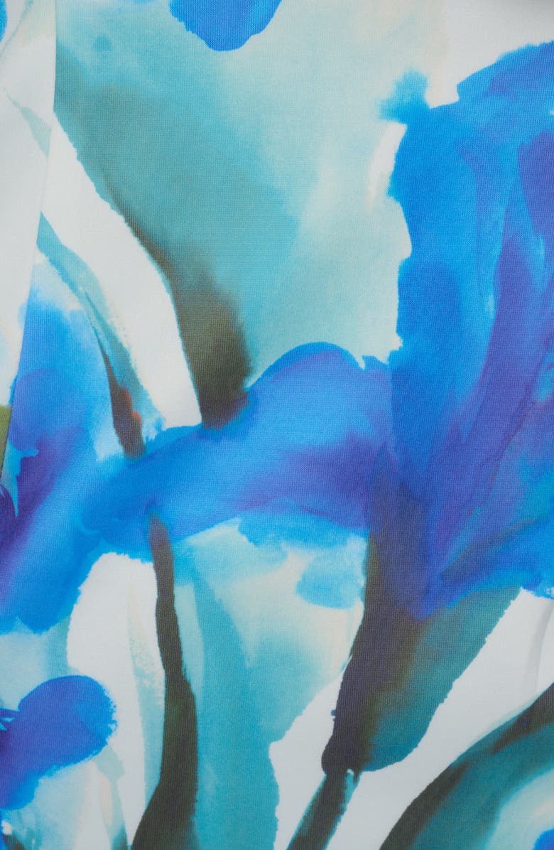 Adrianna Papell Floral One-Shoulder Scuba Crepe Mermaid Gown, Alternate, color,