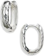 Argento Vivo Sterling Silver Hammered Square Hoop Earrings