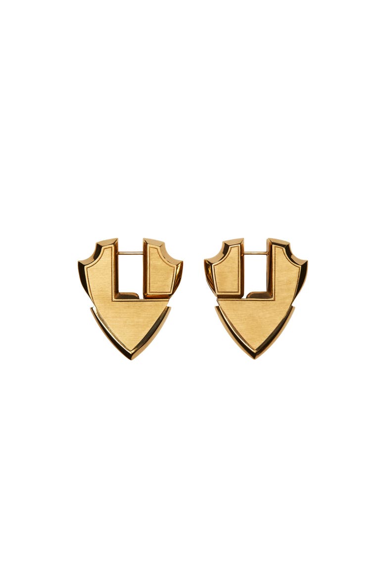 Shield Earrings, Main, color, Gold