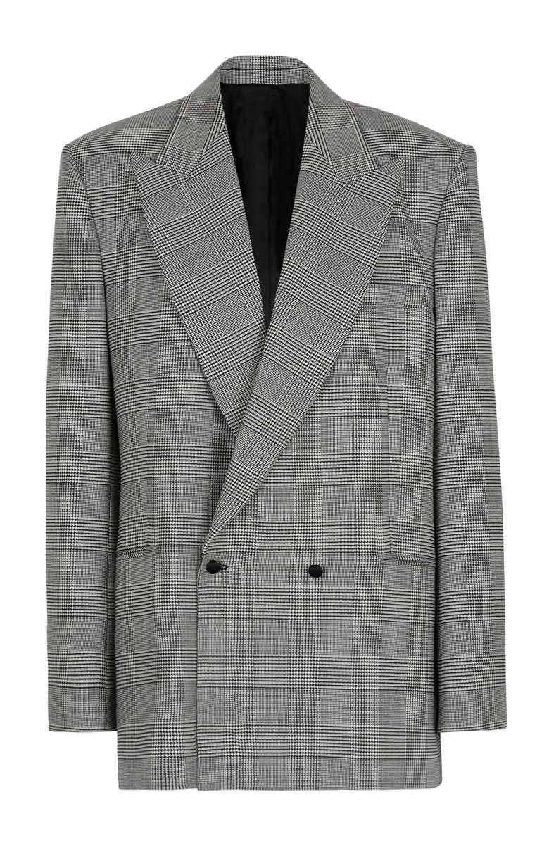 Balmain Oversized jacket in Prince of Wales jacquard, Alternate, color, Black