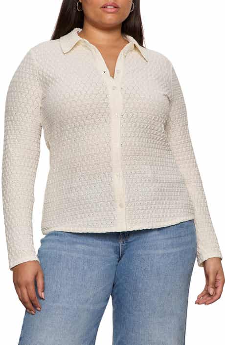 Dreamer Textured Bubble Knit Button-Up Shirt