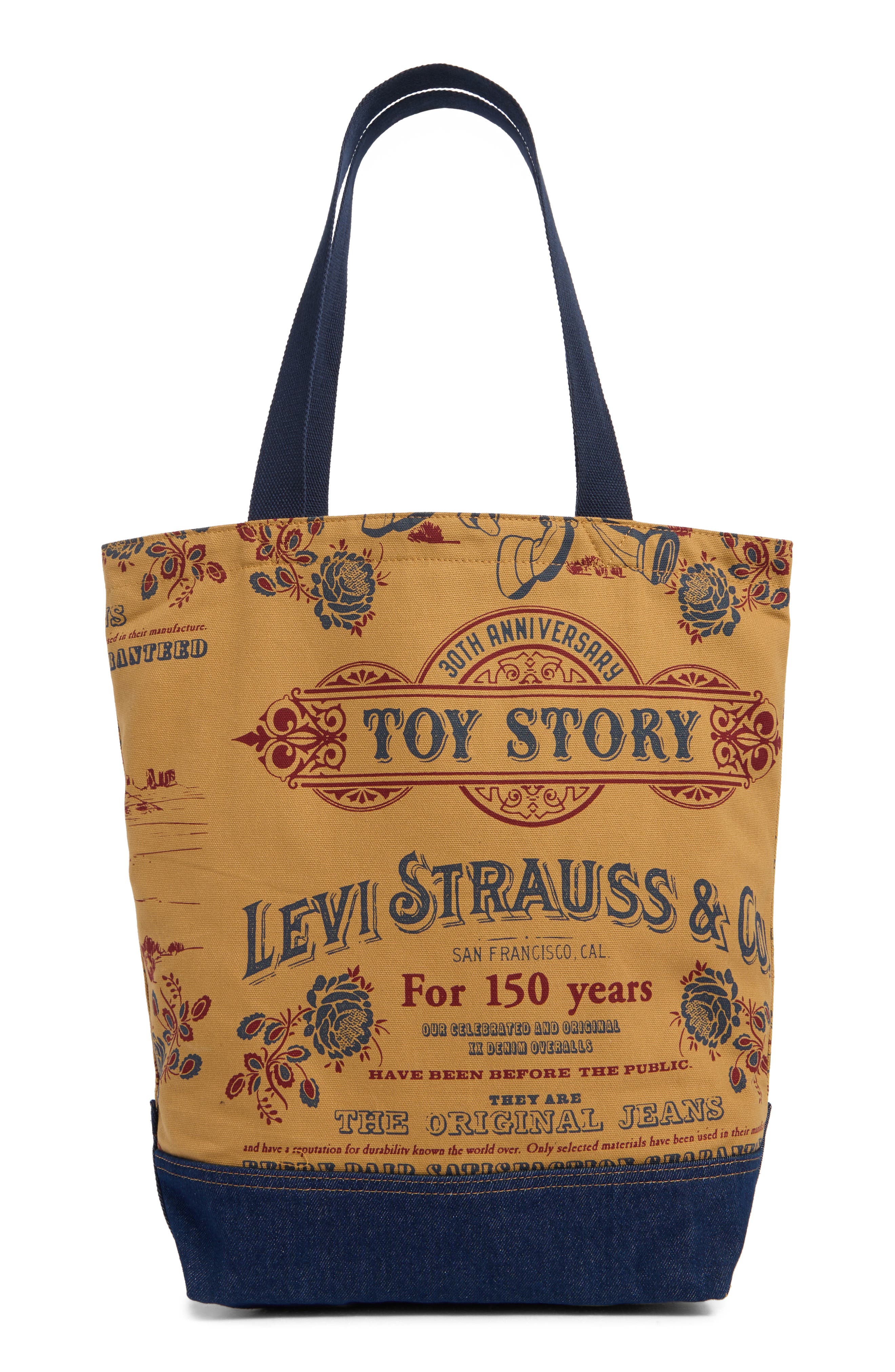 x Disney Pixar® Toy Story Print Canvas & Denim Tote (Men) | Nordstrom