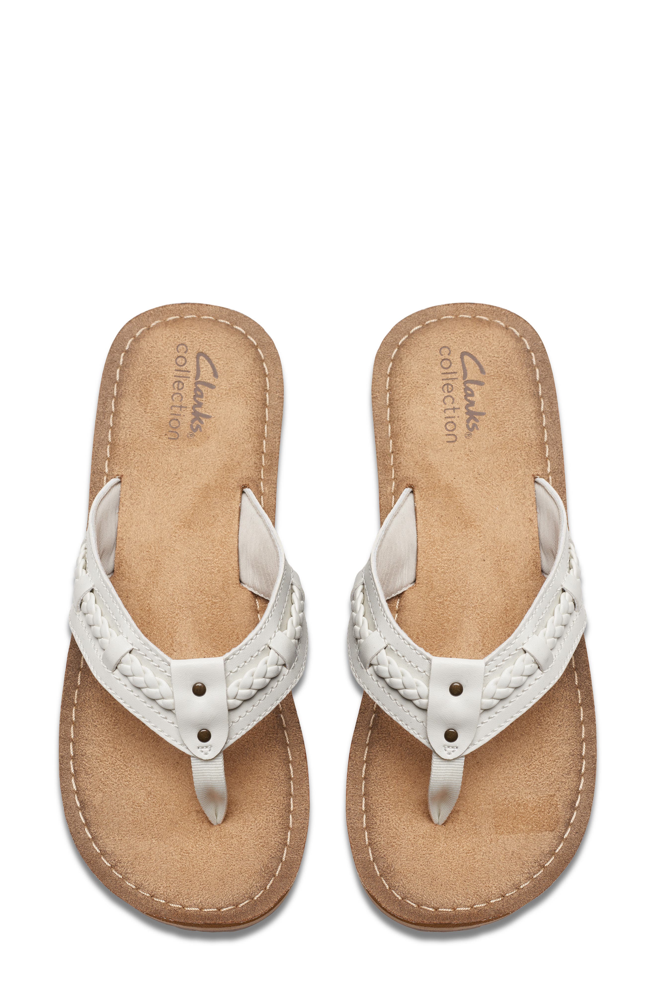 Clarks<sup>®</sup> Fenner Nerica Flip Flop, Alternate, color, Off White