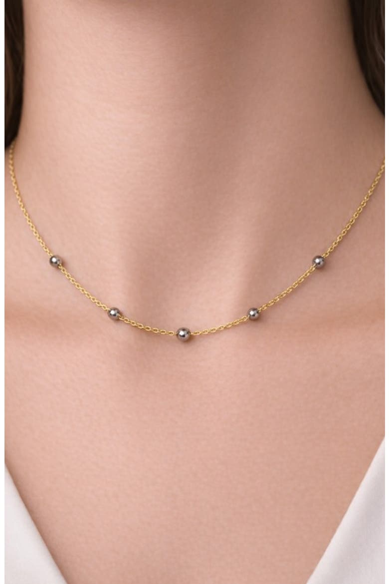 Ball Station Necklace, Alternate, color, GOLD/ SILVER