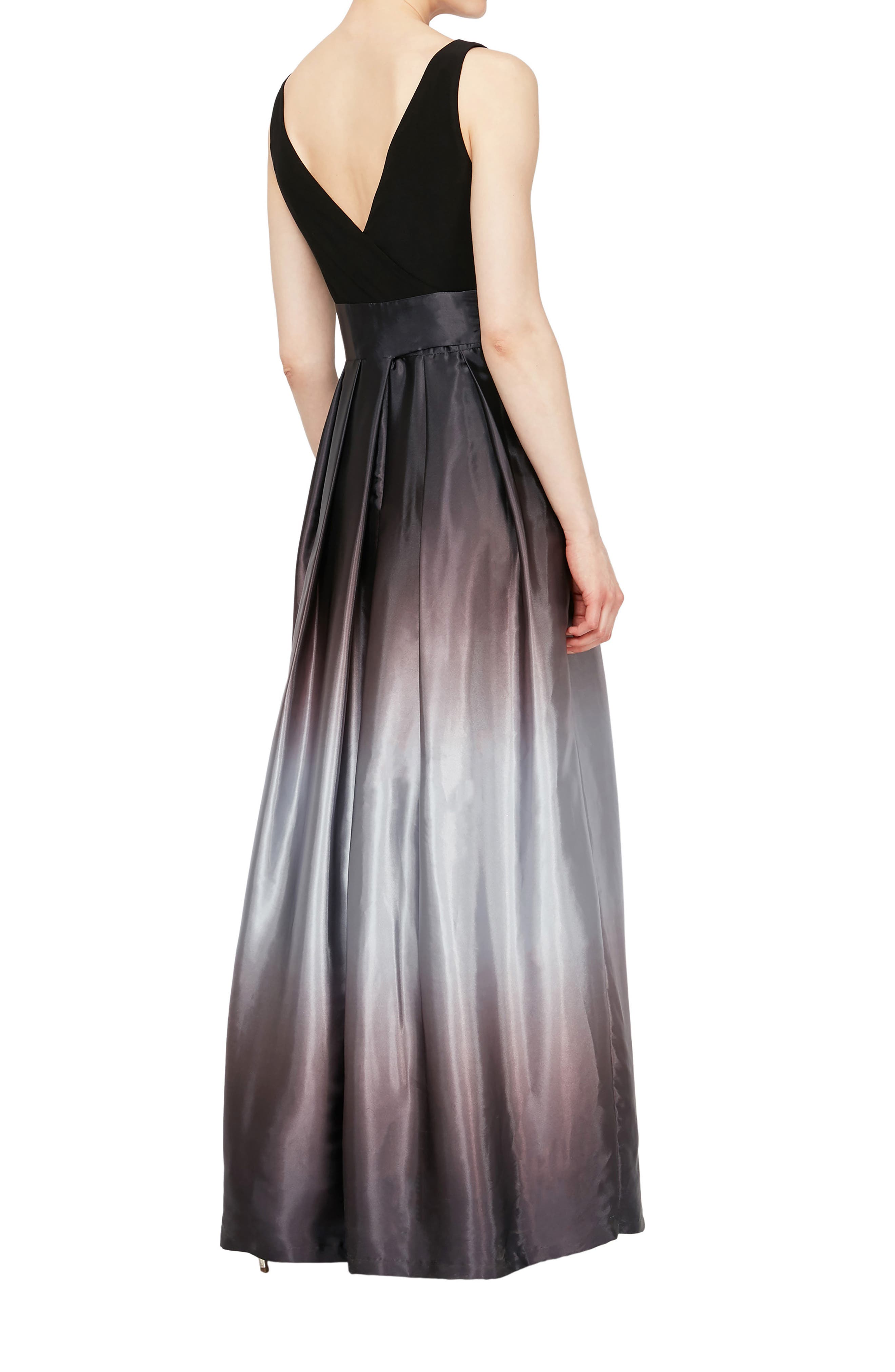SL Fashions 9451111 Plus Size Ombre Satin Long Formal Ballgown