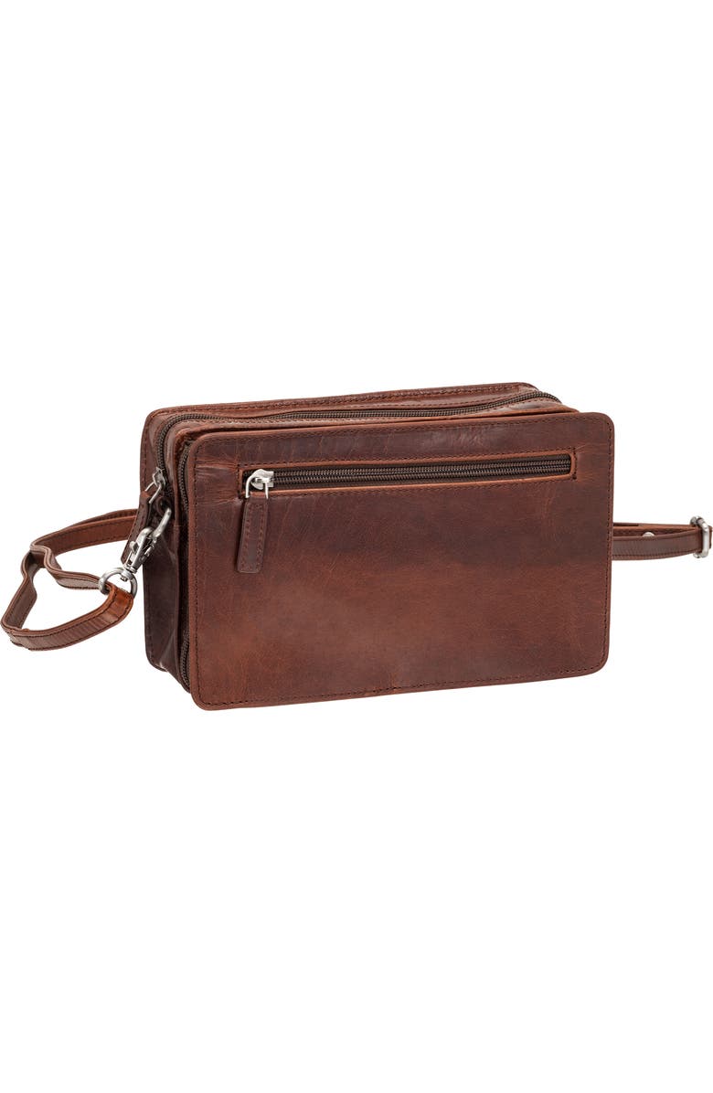 Mancini Buffalo Tote with Zippered Organizer, Alternate, color, Brown