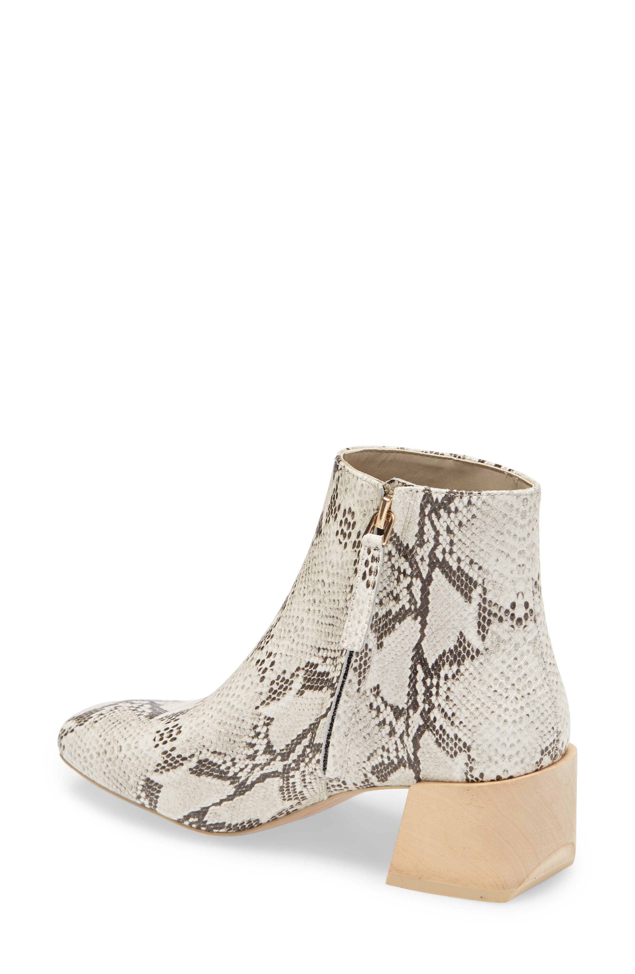 Quiana Bootie, Alternate, color, PURE WHITE/ BLACK LEATHER