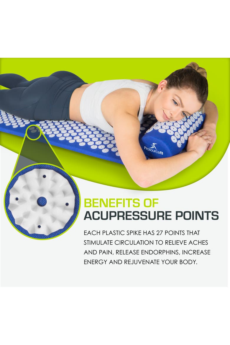 Full Body Acupressure Mat and Pillow Set, Alternate, color, Blue
