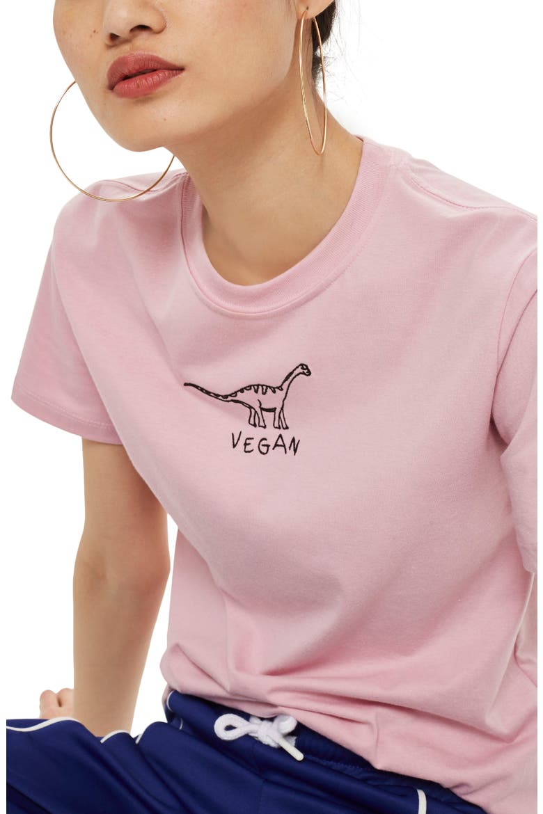by Tee & Cake Vegan Dino T-Shirt, Main, color, PINK