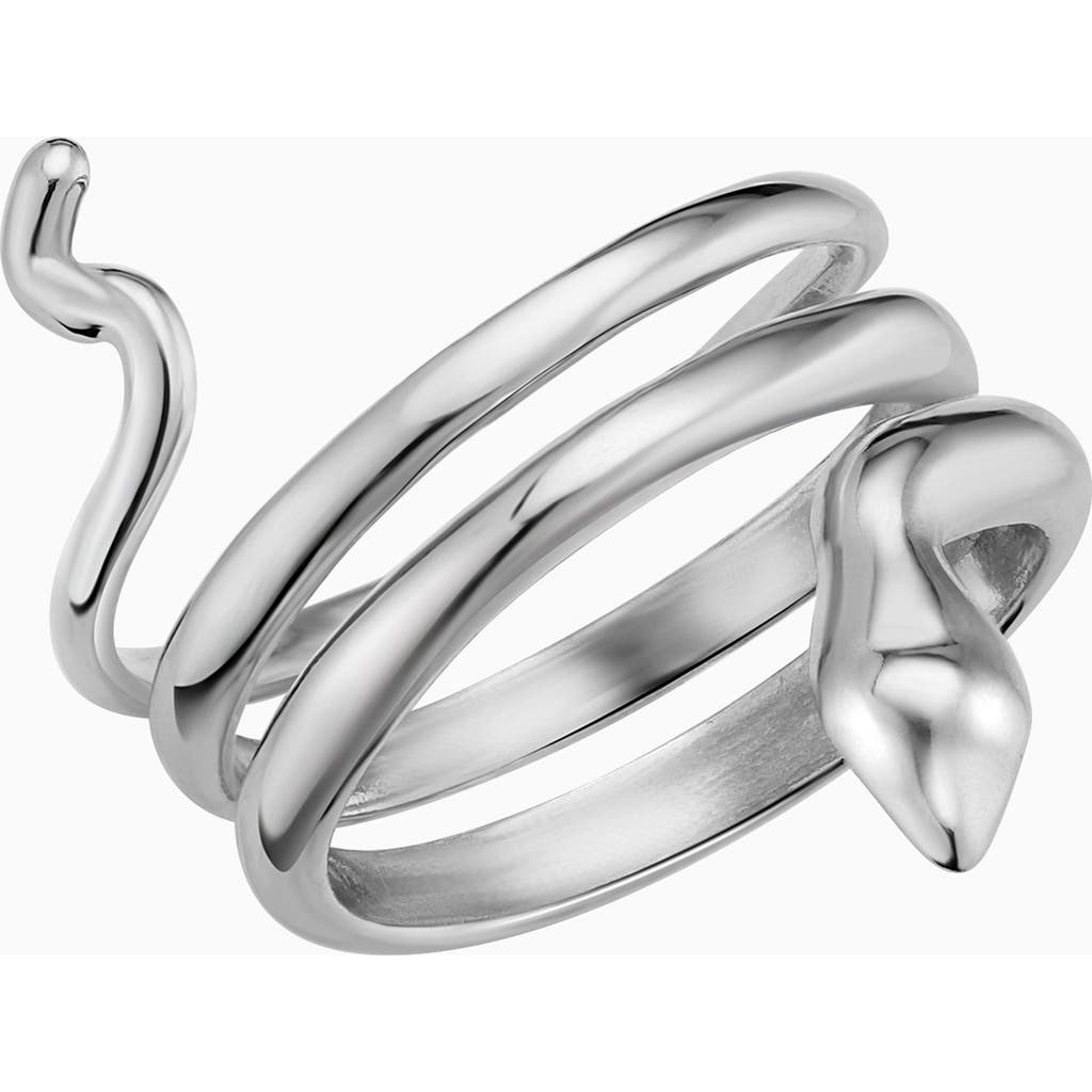 Oradina Sterling Silver Snake Wrap Ring In Silver
