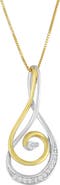 Haus of Brilliance Espira 10K Two-Tone Gold Round Cut Diamond Sparkling Spiral Pendant Necklace