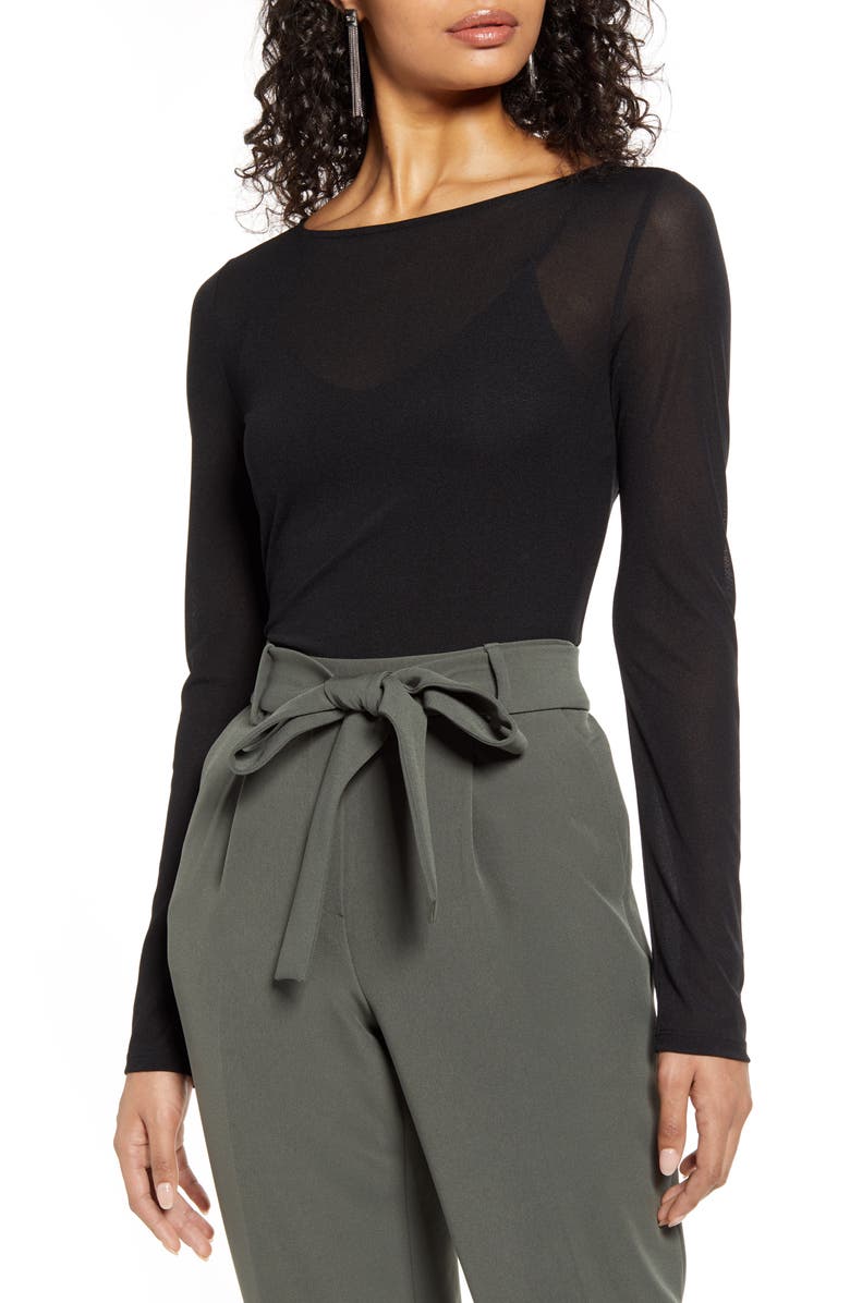 Halogen<sup>®</sup> Boat Neck Mesh Top, Main, color,